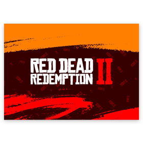 Поздравительная открытка с принтом RED DEAD REDEMPTION 2 в Тюмени, 100% бумага | плотность бумаги 280 г/м2, матовая, на обратной стороне линовка и место для марки
 | dead | game | games | logo | rdr | rdr2 | red | red dead redemption 2 | redemption | дед | игра | игры | лого | логотип | логотипы | рдр | рдр2 | ред | редемпшен | редемпшн | символ | символы