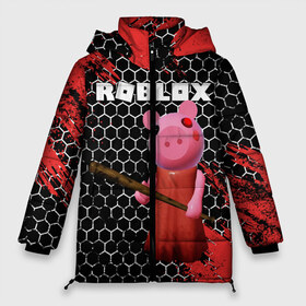 Женская зимняя куртка 3D с принтом ROBLOX PIGGY - СВИНКА ПИГГИ в Тюмени, верх — 100% полиэстер; подкладка — 100% полиэстер; утеплитель — 100% полиэстер | длина ниже бедра, силуэт Оверсайз. Есть воротник-стойка, отстегивающийся капюшон и ветрозащитная планка. 

Боковые карманы с листочкой на кнопках и внутренний карман на молнии | pig | piggy | roblox | игра | компьютерная игра | логотип | онлайн | онлайн игра | пигги | поросенок | роблакс | роблокс | свинка | свинья