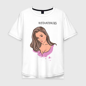 Мужская футболка хлопок Oversize с принтом Kisskateblog в Тюмени, 100% хлопок | свободный крой, круглый ворот, “спинка” длиннее передней части | blogger | xbloggers | xhouse | блогер | блогеры
