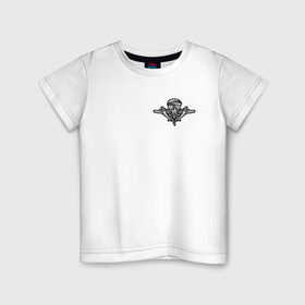 Детская футболка хлопок с принтом ВДВ в Тюмени, 100% хлопок | круглый вырез горловины, полуприлегающий силуэт, длина до линии бедер | вдв | десантура | никто кроме нас