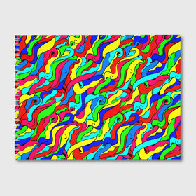 Альбом для рисования с принтом Красочные узоры абстракционизм в Тюмени, 100% бумага
 | матовая бумага, плотность 200 мг. | Тематика изображения на принте: abstract | art | neon | pattern | аниме | анимешные | арт | брызги | ван гог | волны | восточный | змеи | искусство | картина | кислотный | краска | краски | море | мысли | неоновые | радуга | радужные | разноцветные