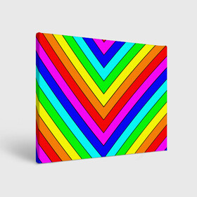Холст прямоугольный с принтом Rainbow Stripes в Тюмени, 100% ПВХ |  | geometry | gradient | neon | геометрические | градиент | детям | кислота | кислотный | конус | красочный | линии | неоновые | пирамида | полоска | полосы | радуга | радужный | разноцветные | сочный | треугольники