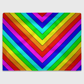 Плед 3D с принтом Rainbow Stripes в Тюмени, 100% полиэстер | закругленные углы, все края обработаны. Ткань не мнется и не растягивается | Тематика изображения на принте: geometry | gradient | neon | геометрические | градиент | детям | кислота | кислотный | конус | красочный | линии | неоновые | пирамида | полоска | полосы | радуга | радужный | разноцветные | сочный | треугольники
