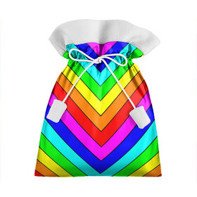 Подарочный 3D мешок с принтом Rainbow Stripes в Тюмени, 100% полиэстер | Размер: 29*39 см | geometry | gradient | neon | геометрические | градиент | детям | кислота | кислотный | конус | красочный | линии | неоновые | пирамида | полоска | полосы | радуга | радужный | разноцветные | сочный | треугольники