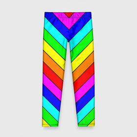 Детские леггинсы 3D с принтом Rainbow Stripes в Тюмени, полиэстер 85%, спандекс 15% | эластичный пояс, зауженный крой | geometry | gradient | neon | геометрические | градиент | детям | кислота | кислотный | конус | красочный | линии | неоновые | пирамида | полоска | полосы | радуга | радужный | разноцветные | сочный | треугольники