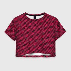 Женская футболка Crop-top 3D с принтом Гриффиндор паттерн в Тюмени, 100% полиэстер | круглая горловина, длина футболки до линии талии, рукава с отворотами | gryffindor | harry potter | vdzabma | гарри поттер | гриффиндор