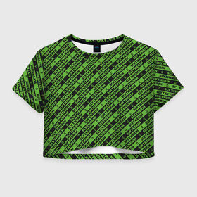 Женская футболка Crop-top 3D с принтом Слизерин паттерн в Тюмени, 100% полиэстер | круглая горловина, длина футболки до линии талии, рукава с отворотами | harry potter | slytherin | vdzabma | гарри поттер | слизерин