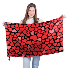 Флаг 3D с принтом Сердца в Тюмени, 100% полиэстер | плотность ткани — 95 г/м2, размер — 67 х 109 см. Принт наносится с одной стороны | i love you | love | любовь | сердечки | сердца | чувства | я тебя люблю