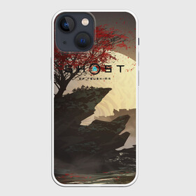 Чехол для iPhone 13 mini с принтом Ghost of Tsushima в Тюмени,  |  | ghost of tsushima | горы | дерево | игра | природа | рисунок | скалы
