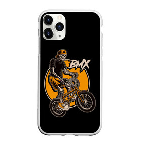 Чехол для iPhone 11 Pro матовый с принтом BMX в Тюмени, Силикон |  | bicycle | bmx | skull | sport | x games | велик | велосипед | велоспорт | скелет | череп | экстремальный спорт