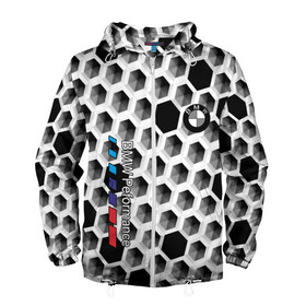 Мужская ветровка 3D с принтом BMW в Тюмени, 100% полиэстер | подол и капюшон оформлены резинкой с фиксаторами, два кармана без застежек по бокам, один потайной карман на груди | auto | automobile | bmw | car | carbon | machine | motor | motor car | sport car | автомашина | бмв | бренд | легковой автомобиль | марка | спортивный автомобиль | тачка