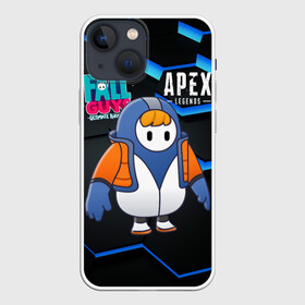 Чехол для iPhone 13 mini с принтом Fall Guys Apex Legends в Тюмени,  |  | Тематика изображения на принте: apex | apex legends | fall guys | opex | run | steam | ultimate knockout | арех | бег | бегущие | бегущие человечки | королевская битва | легенды | лого | логотип | орех | падающие человечки | падающий парень | человечки