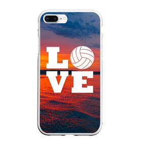 Чехол для iPhone 7Plus/8 Plus матовый с принтом LOVE Volleyball в Тюмени, Силикон | Область печати: задняя сторона чехла, без боковых панелей | Тематика изображения на принте: beach | i love | live | love | voleybal | volleyball | волебол | волейбол | волейболист | волейболистка | воллейбол | пляжный | я люблю