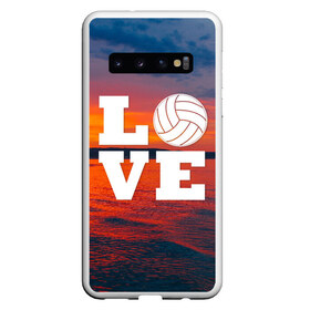 Чехол для Samsung Galaxy S10 с принтом LOVE Volleyball в Тюмени, Силикон | Область печати: задняя сторона чехла, без боковых панелей | beach | i love | live | love | voleybal | volleyball | волебол | волейбол | волейболист | волейболистка | воллейбол | пляжный | я люблю