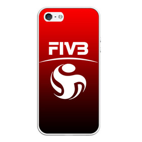 Чехол для iPhone 5/5S матовый с принтом FIVB ВОЛЕЙБОЛ в Тюмени, Силикон | Область печати: задняя сторона чехла, без боковых панелей | fivb | voleybal | volleyball | волебол | волейбол | волейбола | волейболист | волейболистка | воллейбол | международная | федерация | фивб