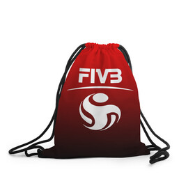 Рюкзак-мешок 3D с принтом FIVB ВОЛЕЙБОЛ в Тюмени, 100% полиэстер | плотность ткани — 200 г/м2, размер — 35 х 45 см; лямки — толстые шнурки, застежка на шнуровке, без карманов и подкладки | fivb | voleybal | volleyball | волебол | волейбол | волейбола | волейболист | волейболистка | воллейбол | международная | федерация | фивб