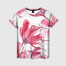 Женская футболка 3D с принтом Красный цвток в Тюмени, 100% полиэфир ( синтетическое хлопкоподобное полотно) | прямой крой, круглый вырез горловины, длина до линии бедер | многоцветов | одни | цветы | цветыастана | цветывкорзине | цветывкоробках | цветывкоробке | цветыдлялюбимой | цветыдня | цветыдоставка | цветыжизни | цветыизбумаги | цветылюбимым | цветымаме