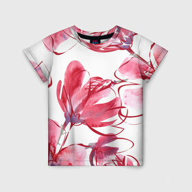 Детская футболка 3D с принтом Красный цвток в Тюмени, 100% гипоаллергенный полиэфир | прямой крой, круглый вырез горловины, длина до линии бедер, чуть спущенное плечо, ткань немного тянется | многоцветов | одни | цветы | цветыастана | цветывкорзине | цветывкоробках | цветывкоробке | цветыдлялюбимой | цветыдня | цветыдоставка | цветыжизни | цветыизбумаги | цветылюбимым | цветымаме