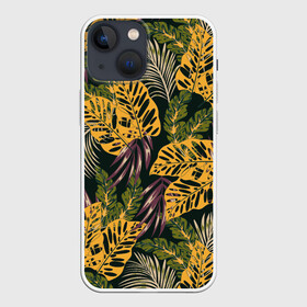 Чехол для iPhone 13 mini с принтом Тропический лес в Тюмени,  |  | 3d | flowers | forest | hawaii | leaf | leafs | palm | palms | summer | travel | tropical | vacation | гаваи | гавайи | гавайка | гавайская | лес | лето | листики | листки | листья | отпуск | пальма | пальмы | путешествия | рисунок | трехмерная 