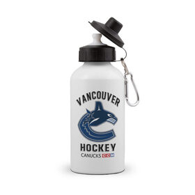 Бутылка спортивная с принтом VANCOUVER CANUCKS NHL в Тюмени, металл | емкость — 500 мл, в комплекте две пластиковые крышки и карабин для крепления | Тематика изображения на принте: canada | canucks | hockey | nhl | sport | usa | vancouver | акула | ванкувер | канада | кэнакс | логотип | нхл | спорт | хоккей | челюсти