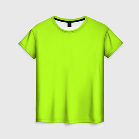 Женская футболка 3D с принтом ACID в Тюмени, 100% полиэфир ( синтетическое хлопкоподобное полотно) | прямой крой, круглый вырез горловины, длина до линии бедер | acid | зеленая | кислотная | однотонная | салатовая