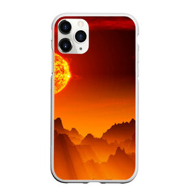 Чехол для iPhone 11 Pro Max матовый с принтом космос в Тюмени, Силикон |  | Тематика изображения на принте: 3d | горы | космос | планета | солнце