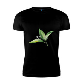 Мужская футболка хлопок Slim с принтом reflex листья в Тюмени, 92% хлопок, 8% лайкра | приталенный силуэт, круглый вырез ворота, длина до линии бедра, короткий рукав | relax | зелень | листья