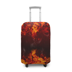 Чехол для чемодана 3D с принтом огонь в Тюмени, 86% полиэфир, 14% спандекс | двустороннее нанесение принта, прорези для ручек и колес | жарптица | огонь | пожар | пожарный | свет | феникс