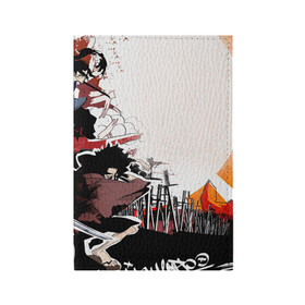 Обложка для паспорта матовая кожа с принтом Афросамурай аниме в Тюмени, натуральная матовая кожа | размер 19,3 х 13,7 см; прозрачные пластиковые крепления | аниме | арт аниме | афросамурай | самурай | токийский гуль
