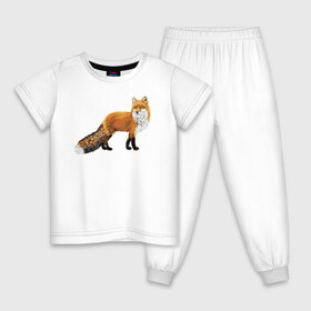 Детская пижама хлопок с принтом Рыжая лиса в Тюмени, 100% хлопок |  брюки и футболка прямого кроя, без карманов, на брюках мягкая резинка на поясе и по низу штанин
 | Тематика изображения на принте: животное | зверь | лиса | рисунок | рыжая | хитрая лиса