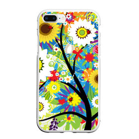 Чехол для iPhone 7Plus/8 Plus матовый с принтом Flowering tree в Тюмени, Силикон | Область печати: задняя сторона чехла, без боковых панелей | бабочки | девушкам | зелень | природа | цветы