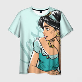 Мужская футболка 3D+ с принтом Жасмин в Тюмени, 100% микрофибра | круглый вырез горловины, длина до линии бедер | disney | jasmine | princess | дисней | жасмин