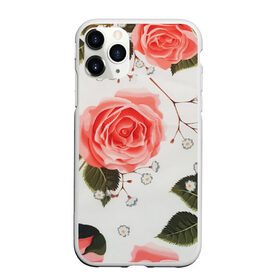Чехол для iPhone 11 Pro Max матовый с принтом Нежные розы в Тюмени, Силикон |  | арт | белый | зеленый | красная роза | красные розы | красный | рисунок | роза | розовая роза | розовые розы | розовый | розы | цветок | цветы