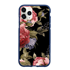 Чехол для iPhone 11 Pro Max матовый с принтом Цветы в Тюмени, Силикон |  | арт | бутон | бутоны | зеленый | картина | рисунок | рисунок красками | розовый | темный | фиолетовый | чёрный
