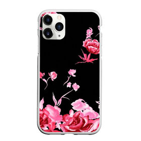 Чехол для iPhone 11 Pro Max матовый с принтом Яркие розы в Тюмени, Силикон |  | Тематика изображения на принте: арт | рисунок | роза | розовая роза | розовые розы | розовый | розы | тёмный | цветы | чёрный