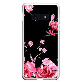 Чехол для Samsung S10E с принтом Яркие розы в Тюмени, Силикон | Область печати: задняя сторона чехла, без боковых панелей | арт | рисунок | роза | розовая роза | розовые розы | розовый | розы | тёмный | цветы | чёрный