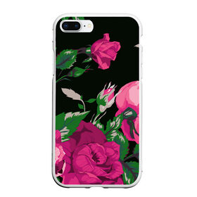 Чехол для iPhone 7Plus/8 Plus матовый с принтом Розы в Тюмени, Силикон | Область печати: задняя сторона чехла, без боковых панелей | арт | бутон | бутоны | зеленый | краски | кусты роз | рисунок | роза | розовая роза | розовые розы | розовый | розы
