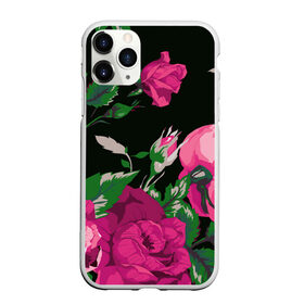 Чехол для iPhone 11 Pro матовый с принтом Розы в Тюмени, Силикон |  | Тематика изображения на принте: арт | бутон | бутоны | зеленый | краски | кусты роз | рисунок | роза | розовая роза | розовые розы | розовый | розы