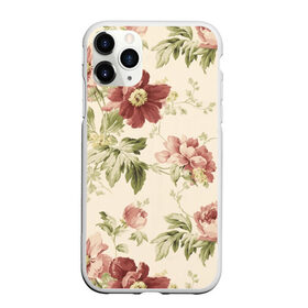 Чехол для iPhone 11 Pro Max матовый с принтом Цветы в Тюмени, Силикон |  | Тематика изображения на принте: арт | зеленый | краски | красный | кремовый | ретро | рисунок | розовый | цветок | цветы