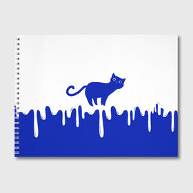 Альбом для рисования с принтом Milk Cat в Тюмени, 100% бумага
 | матовая бумага, плотность 200 мг. | cat | cats | japan | kitty | milk | кавай | кот | котейка | котенок | котик | кошка | кошки | милград | молоко | ня | япония