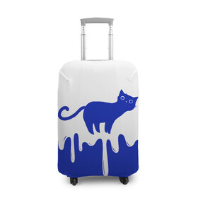 Чехол для чемодана 3D с принтом Milk Cat в Тюмени, 86% полиэфир, 14% спандекс | двустороннее нанесение принта, прорези для ручек и колес | cat | cats | japan | kitty | milk | кавай | кот | котейка | котенок | котик | кошка | кошки | милград | молоко | ня | япония