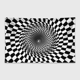 Флаг-баннер с принтом иллюзия в Тюмени, 100% полиэстер | размер 67 х 109 см, плотность ткани — 95 г/м2; по краям флага есть четыре люверса для крепления | воронка | иллюзия | студентам | тоннель | шахматы