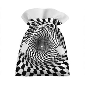 Подарочный 3D мешок с принтом иллюзия в Тюмени, 100% полиэстер | Размер: 29*39 см | Тематика изображения на принте: воронка | иллюзия | студентам | тоннель | шахматы