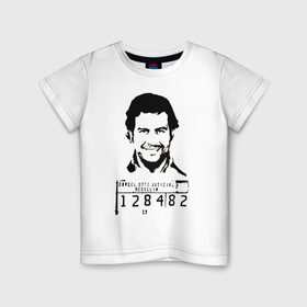 Детская футболка хлопок с принтом Пабло Эскобар в Тюмени, 100% хлопок | круглый вырез горловины, полуприлегающий силуэт, длина до линии бедер | narcos | гангстер | история | пабло эскобар | эскобар