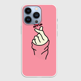 Чехол для iPhone 13 Pro с принтом Корейское сердечко в Тюмени,  |  | bts | k pop | korea | likee | бтс | жест | к поп | кей поп | корейский | корейское сердечко | корея | лайк | лайк пальцами | любовь | пальцы | сердце | сердце пальцами | символ сердца | щелчок пальцами