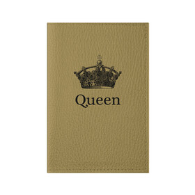 Обложка для паспорта матовая кожа с принтом Фредди Меркьюри в Тюмени, натуральная матовая кожа | размер 19,3 х 13,7 см; прозрачные пластиковые крепления | queen | корона | рок | рок группа | фредди меркьюри.