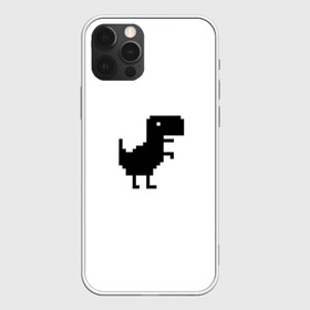 Чехол для iPhone 12 Pro с принтом Google динозаврик в Тюмени, силикон | область печати: задняя сторона чехла, без боковых панелей | Тематика изображения на принте: dino | dinomax | googledino | дино | динозавр | потерялся