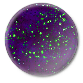 Значок с принтом Звездное небо арт в Тюмени,  металл | круглая форма, металлическая застежка в виде булавки | арт | звездное небо | звездочки | звезды | космос | небо | рисунок | текстура | туманность