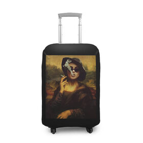 Чехол для чемодана 3D с принтом jaKondA в Тюмени, 86% полиэфир, 14% спандекс | двустороннее нанесение принта, прорези для ручек и колес | jakonda | mona lisa | smoking | woman | девушка | джаконда | мона лиза