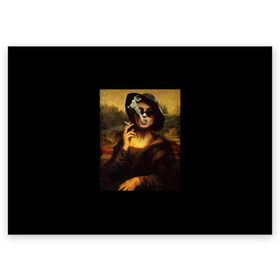 Поздравительная открытка с принтом jaKondA в Тюмени, 100% бумага | плотность бумаги 280 г/м2, матовая, на обратной стороне линовка и место для марки
 | jakonda | mona lisa | smoking | woman | девушка | джаконда | мона лиза